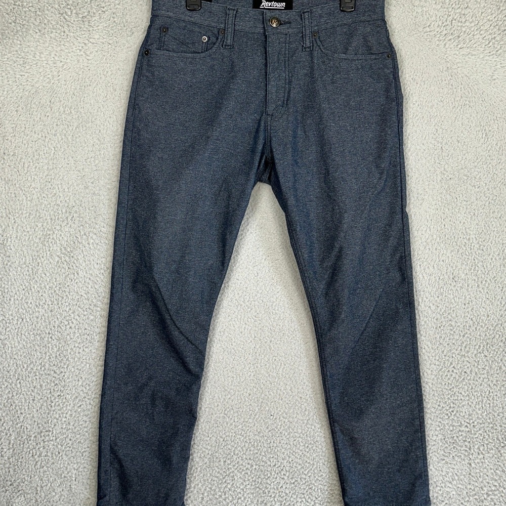 Revtown Sharp Jeans Mens 32X28 Decade Denim Indigo Blue Slim Tapered Leg Stretch